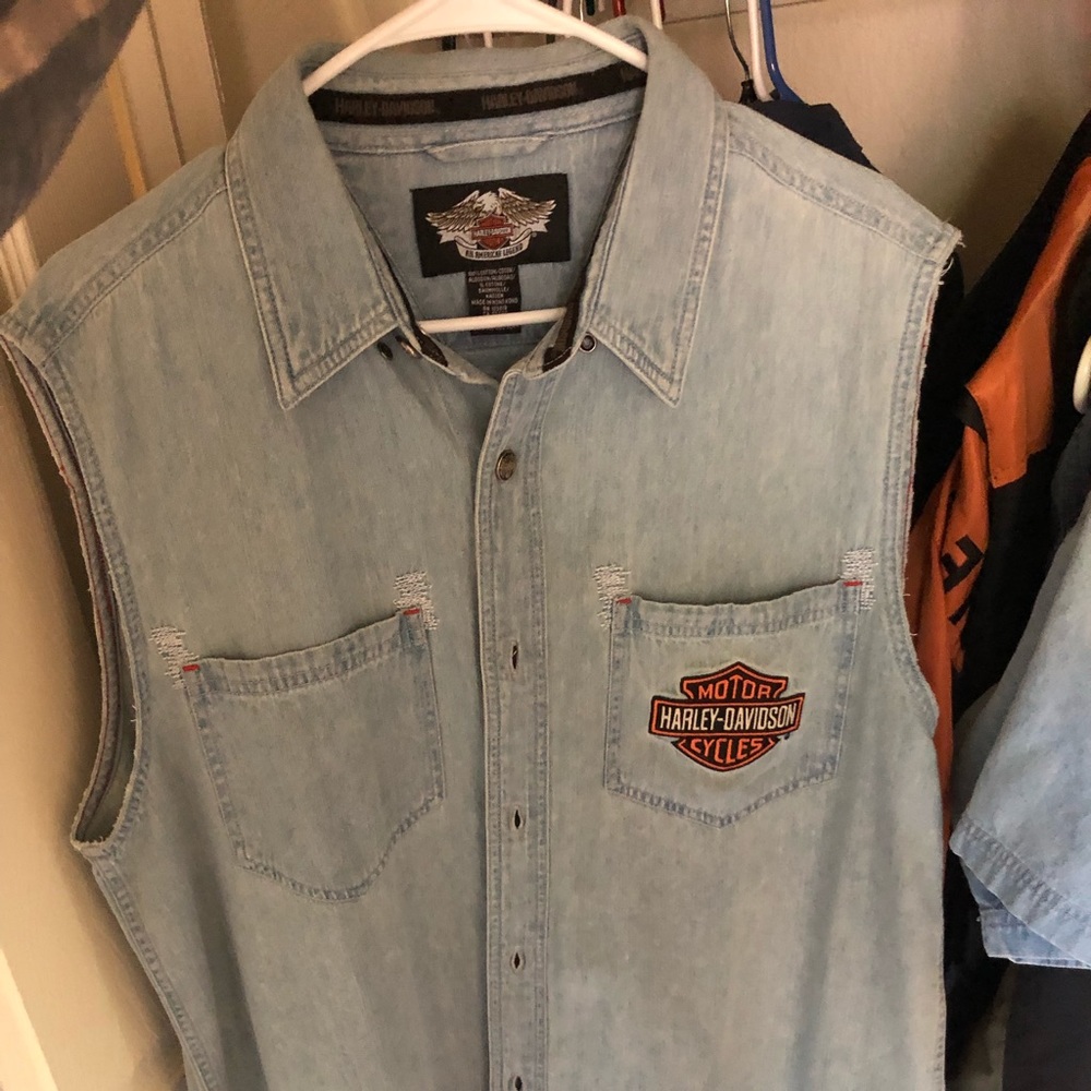 Harley Davidson vintage denim vest